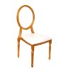 Louis Chair - Ivory Cushion - Gold Trim