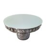 Lux Crystal Lotus Design With Glass Top 6 Foot Round Dining Table - Silver