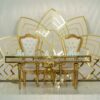 Curved Serpentine Imperial Gold And Crystal Glass Top Sweetheart Or Dining Table